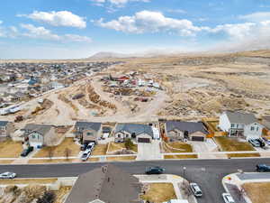 Drone / aerial view with a mountain view