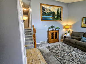 View of carpeted living room