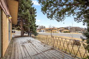 View of wooden deck