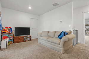 View of carpeted living room