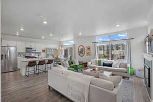 Living room featuring light hardwood / wood-style floors