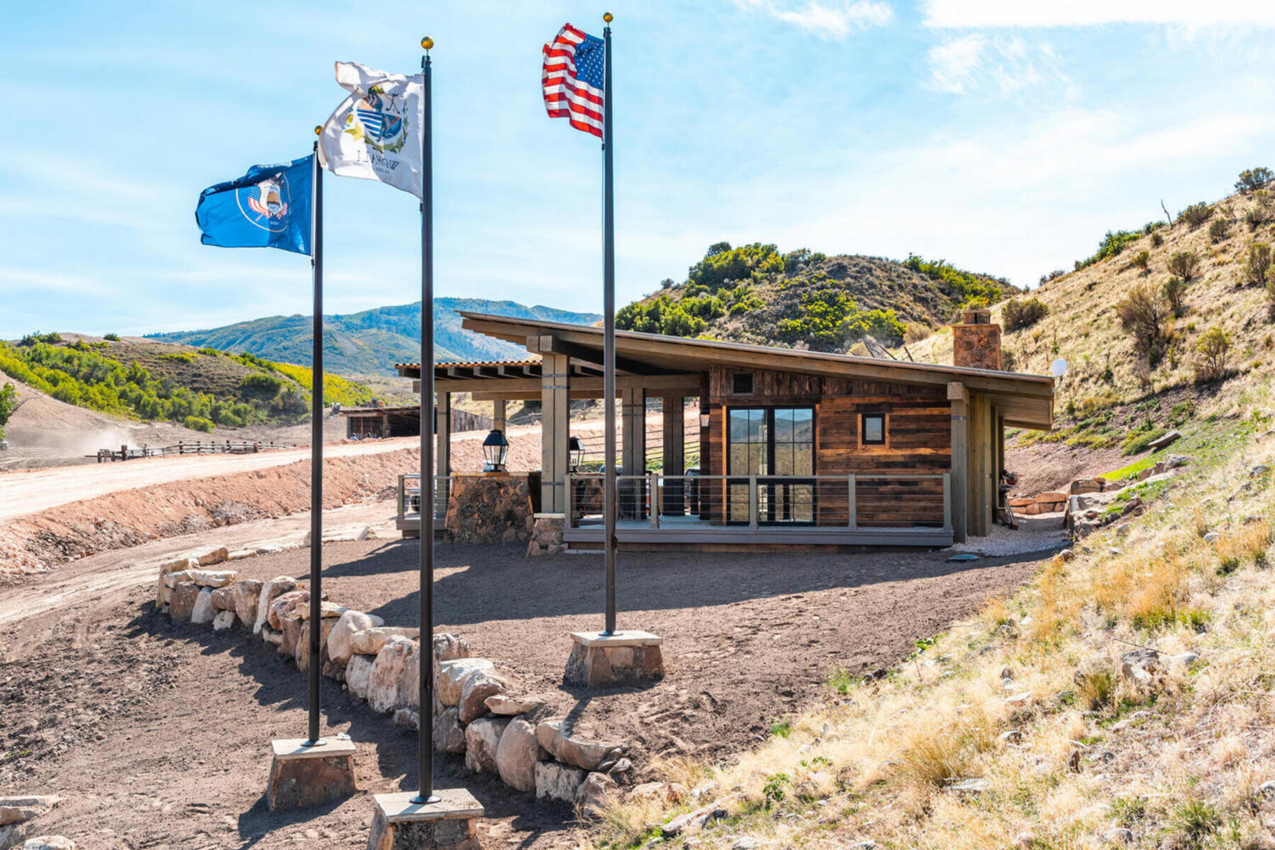 Exterior space with a mountain view