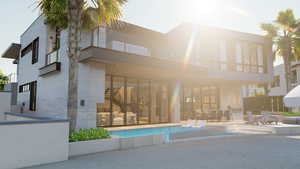 View of pool with a patio area