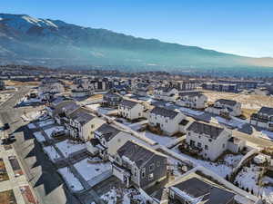 Aerial view featuring a mountain view