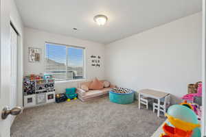 Game room featuring carpet flooring