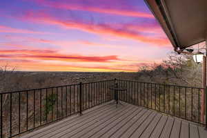 View of deck at dusk