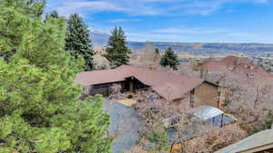 Bird's eye view featuring a mountain view