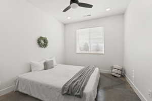 Bedroom with ceiling fan