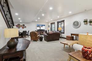 View of carpeted living room