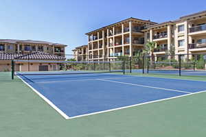 View of tennis court