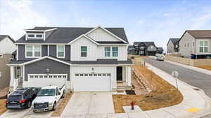 View of front facade with a garage