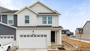 View of front of house with a garage