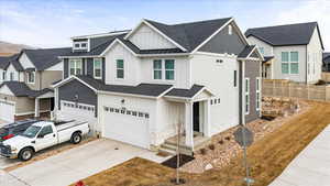 View of front facade with a garage