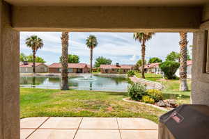 View of yard featuring a water view