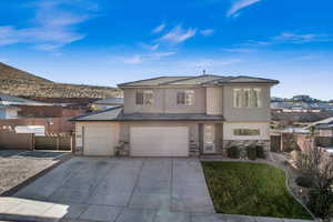 View of front of home with a garage