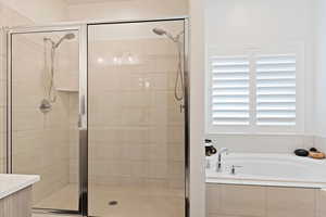 Primary Bathroom with independent shower and bath