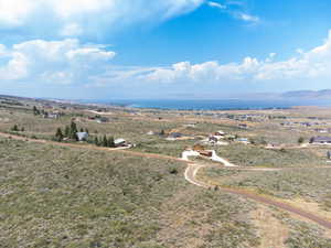 Drone / aerial view featuring a mountain view and a rural view