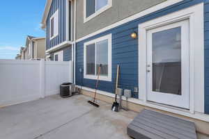 View of patio / terrace featuring central AC unit