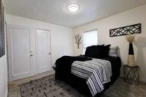 View of carpeted bedroom