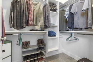 View of walk in closet