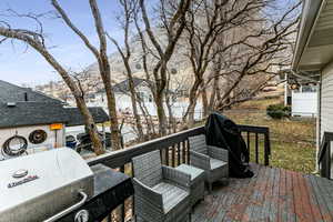 View of wooden deck