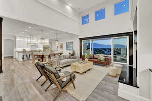 Living room features bring the outdoors in.