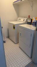 Laundry room with washer and dryer