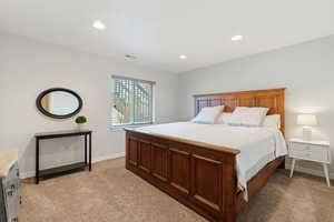 View of carpeted bedroom