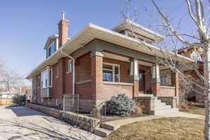 View of front of home with a porch