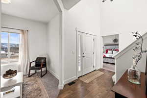 Entryway featuring dark hardwood / wood-style flooring