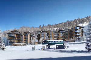 View of snow covered property