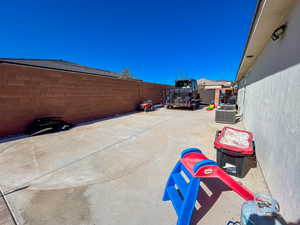 View of patio / terrace featuring central air condition unit