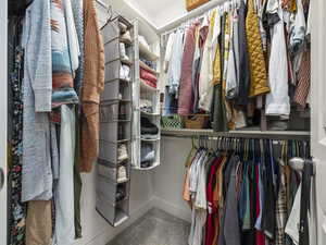 View of walk in closet