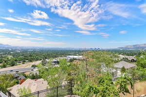 Bird's eye view with a mountain view