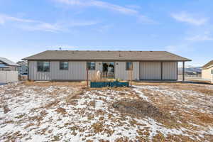 View of snow covered house