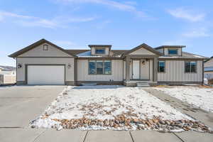 View of front of house with a garage