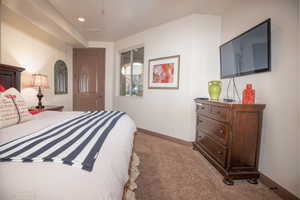 View of carpeted bedroom