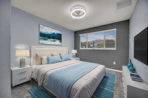 North East Bedroom virtually staged.