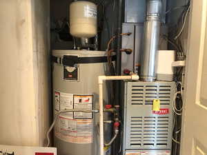 Utilities featuring gas water heater