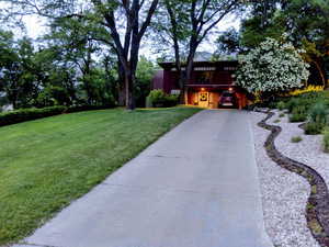 View of front of home with a front yard