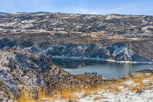 View of mountain feature with a water view