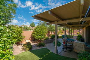 View of yard with a patio area