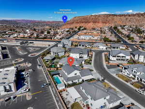 Bird's eye view with a mountain view and a residential view