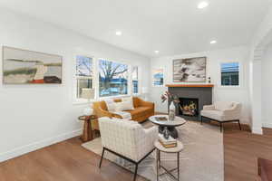 Living room featuring wood-type flooring