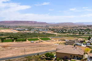 Aerial view featuring a mountain view