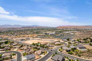 Aerial view featuring a mountain view