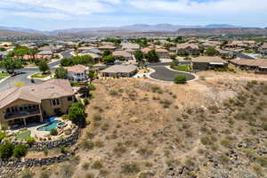 Drone / aerial view with a mountain view