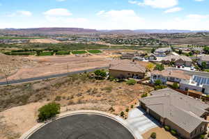 Drone / aerial view with a mountain view