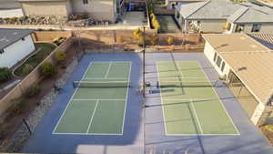 View of tennis court