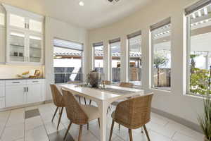 Dining room with plenty of natural light